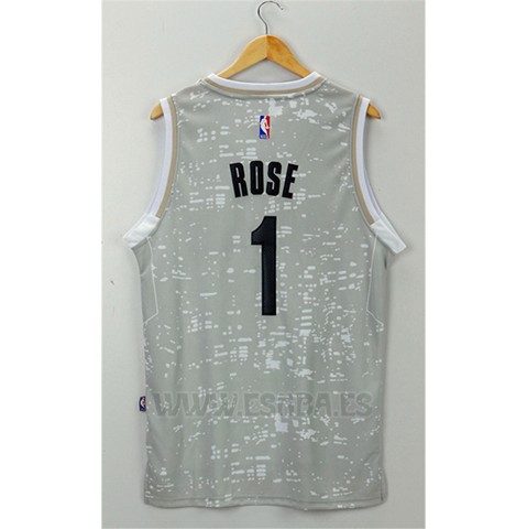 Camiseta Luces De La Ciudad Chicago Bulls Derrick Rose #1 Gris